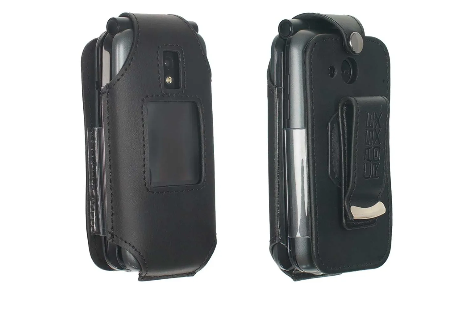 caseroxx Gigaset GL7 borsello pelle nero con clip cintura