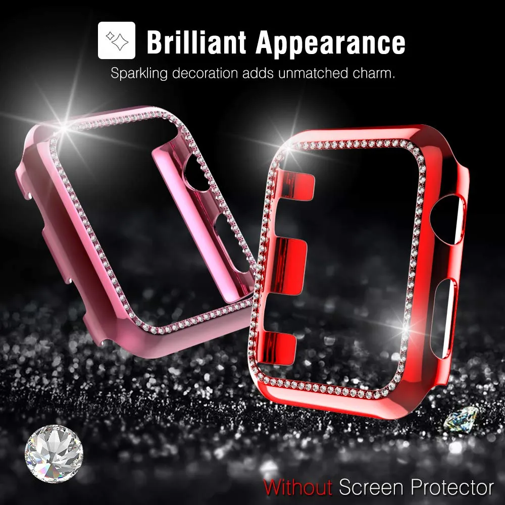 MoKo iWatch 38mm cover rosa rosso 2 pezzi brillanti