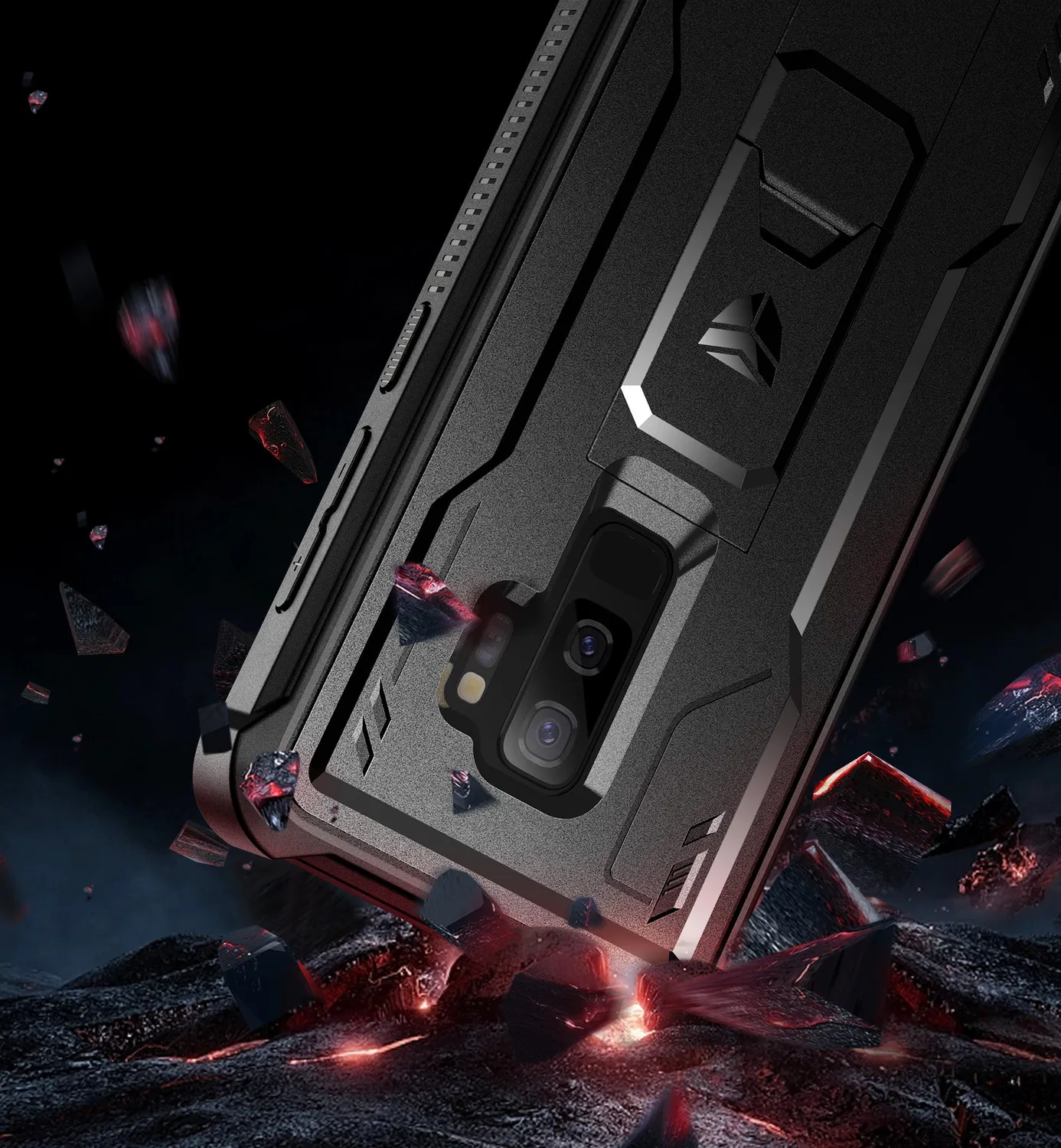 Dexnor Galaxy S9 Plus custodia nera rugged antiurto