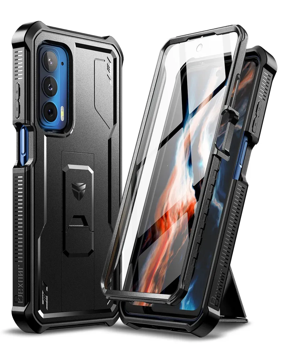 Dexnor Moto Edge 2021 custodia nera con stand
