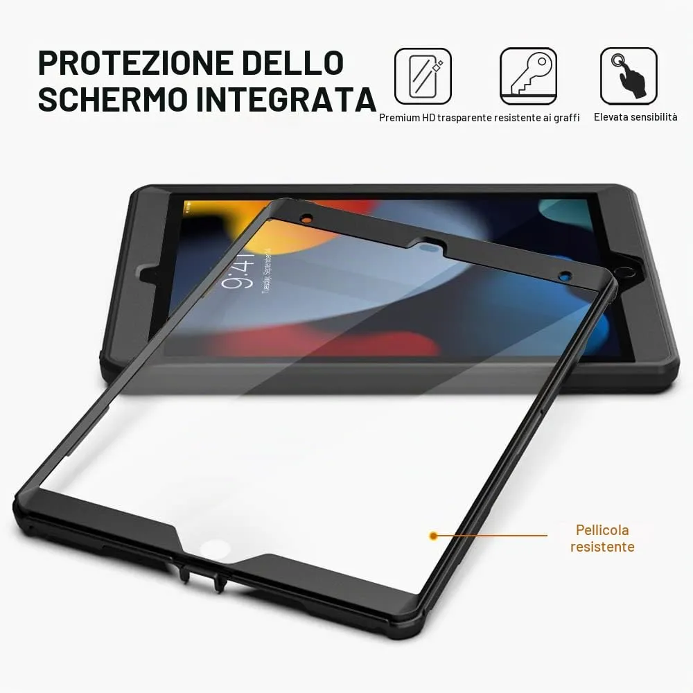 MoKo Cover iPad 10.2 9a/8a/7a Gen Antishock Nera Schermo