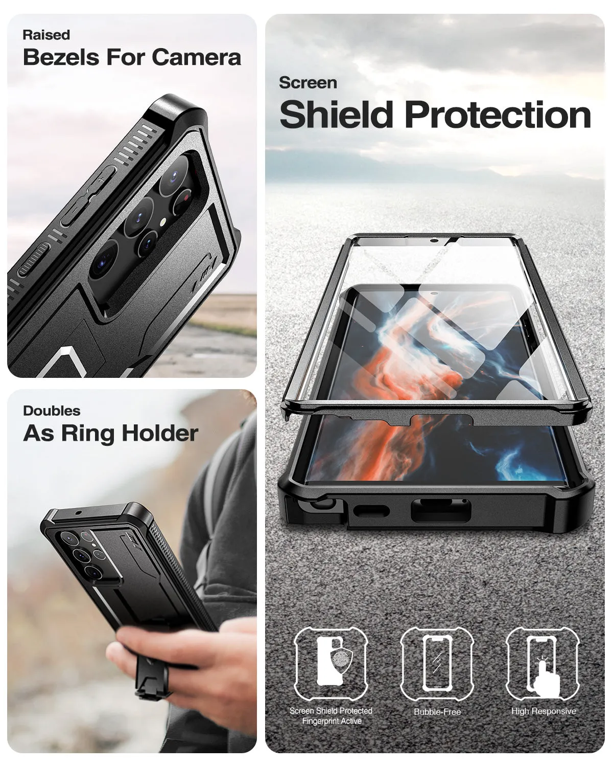 Dexnor Galaxy S22 Ultra Cover nera rugged
