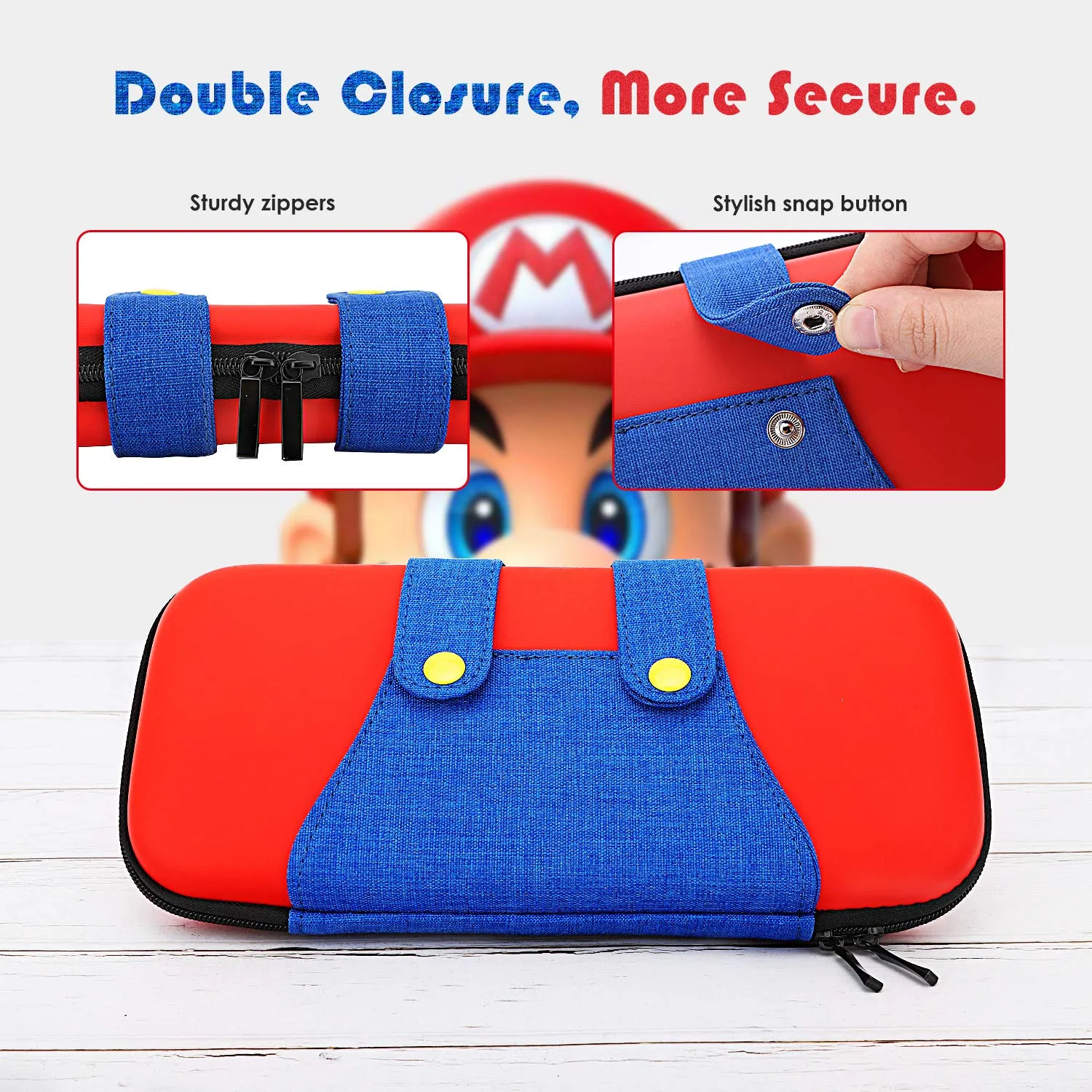 MoKo Switch OLED Custodia Rigida Rossa Mario 10 giochi