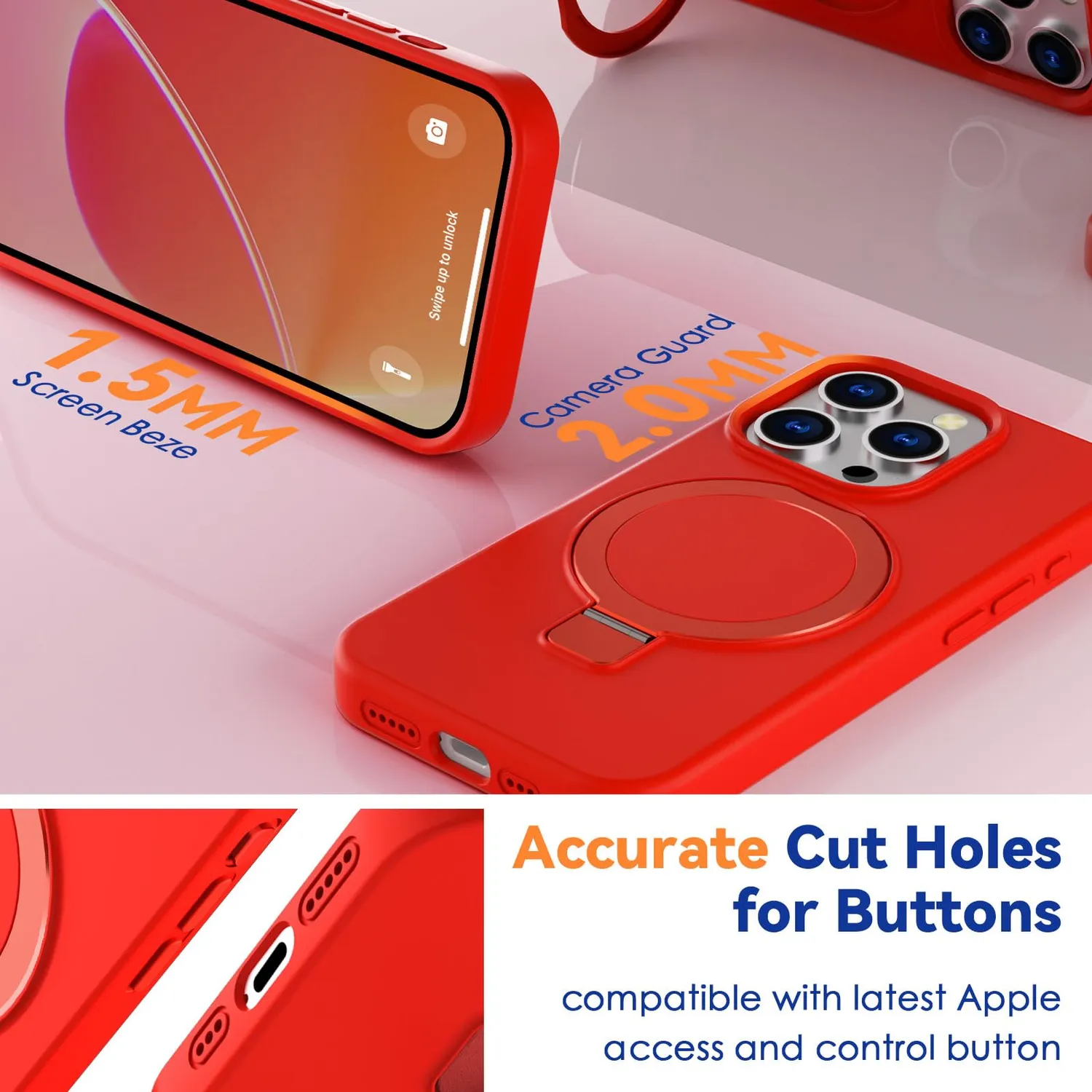 CloudValley iPhone 15 Pro Cover Silicone Rossa MagSafe