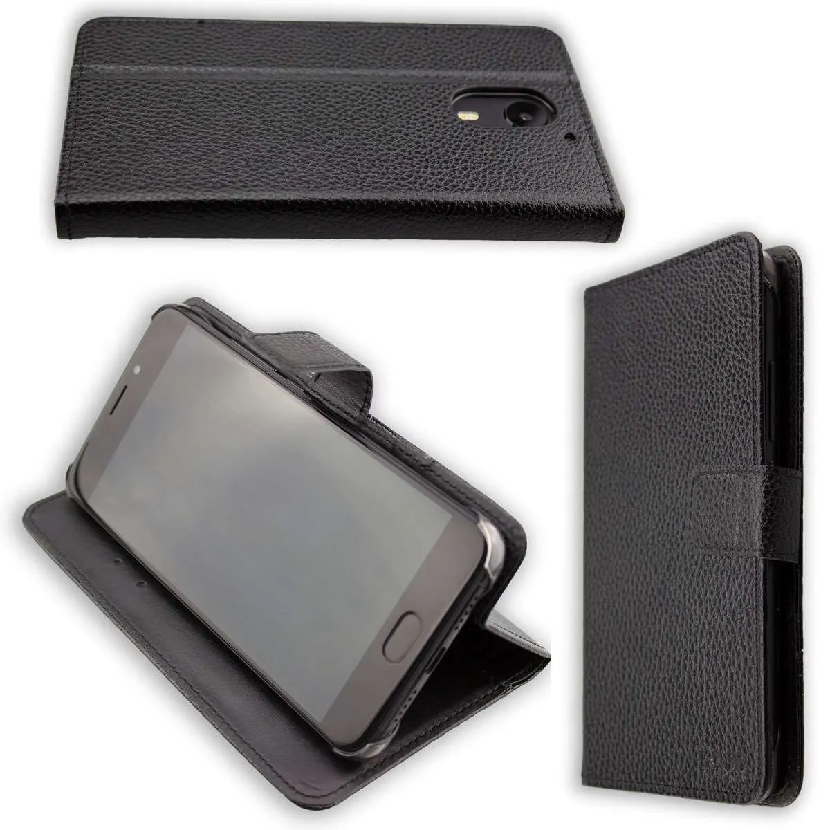 caseroxx Bookstyle UMi Plus Extreme custodia libro nero con stand