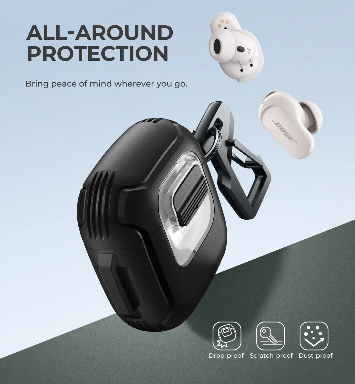 Dexnor Bose QuietComfort Ultra 2 custodia auricolari nera antiurto