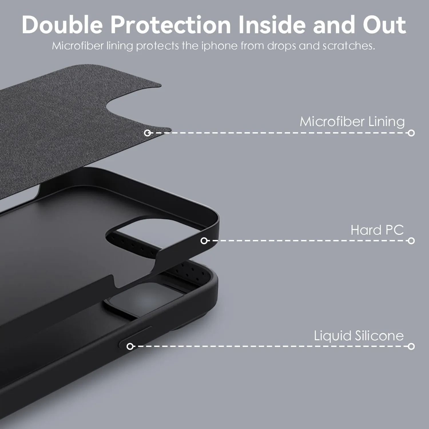 CloudValley iPhone 14 Pro Max cover silicone nero camera