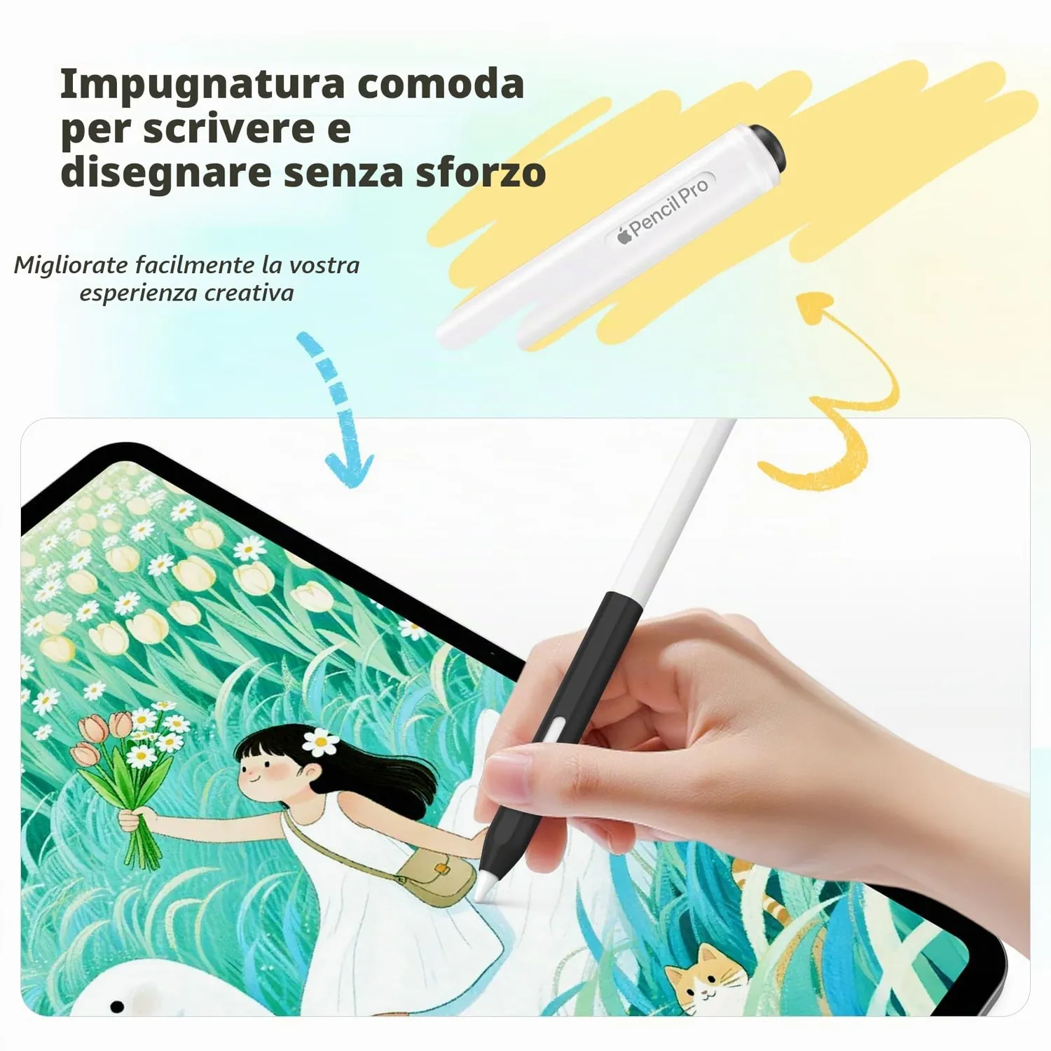 MoKo Apple Pencil Pro 2a Gen custodia silicone nero misterioso