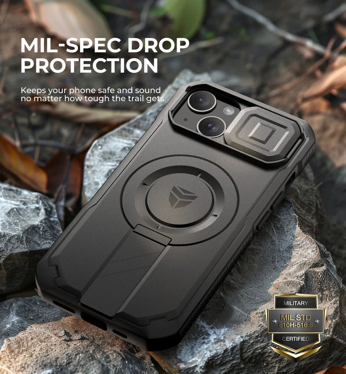 Dexnor per iPhone 15 cover magnetica nera antiurto