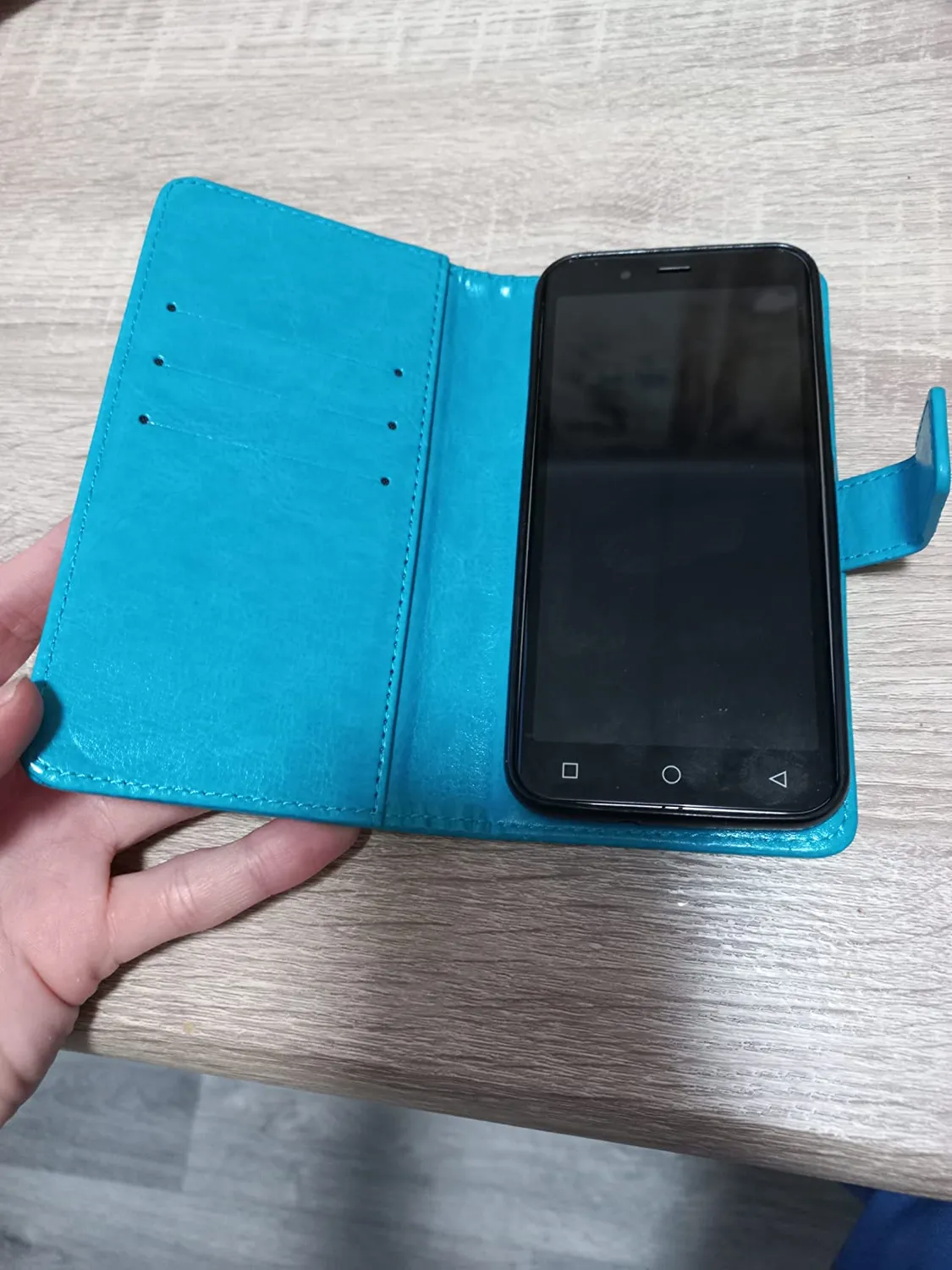 caseroxx Bookstyle custodia PEAQ PSP 400 azzurra portafoglio