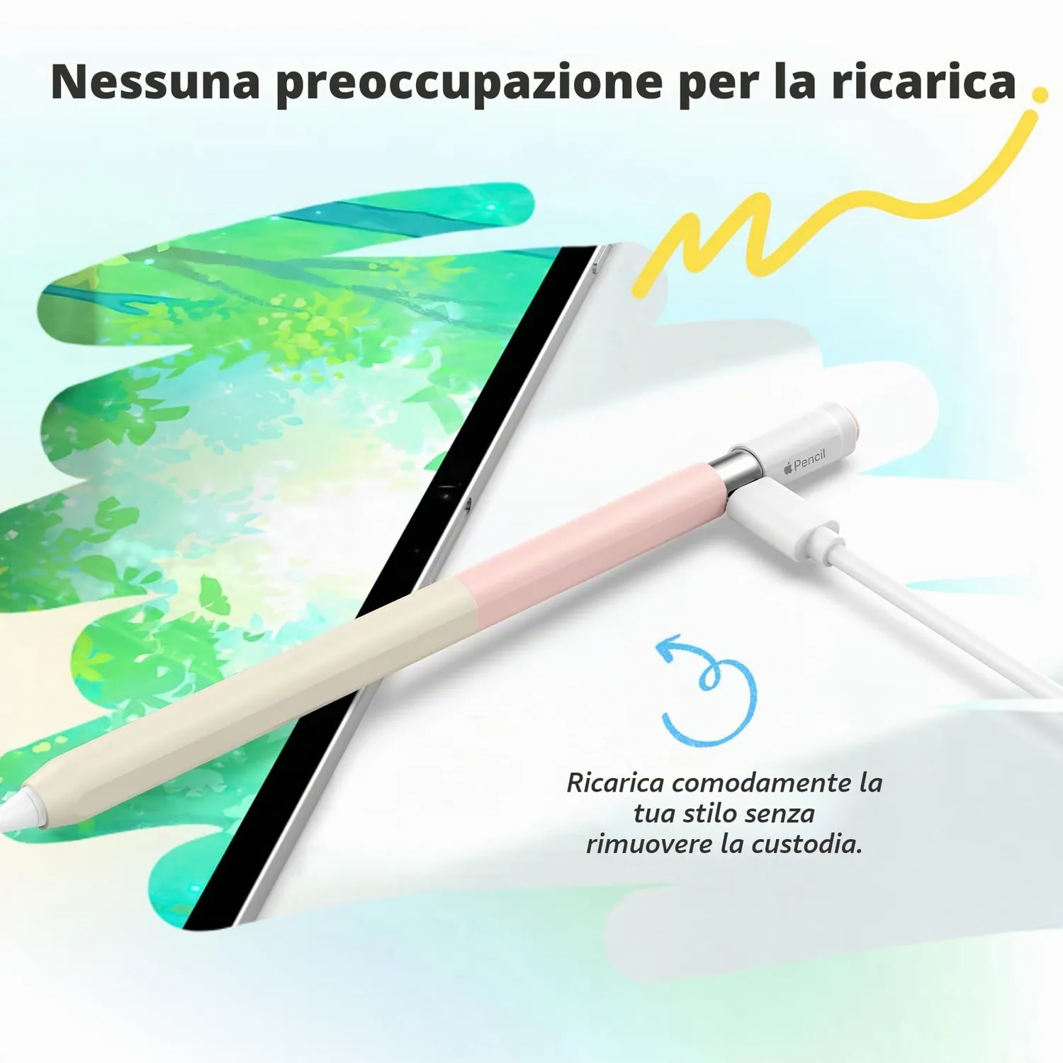 MoKo Apple Pencil USB-C cover silicone rosa latte
