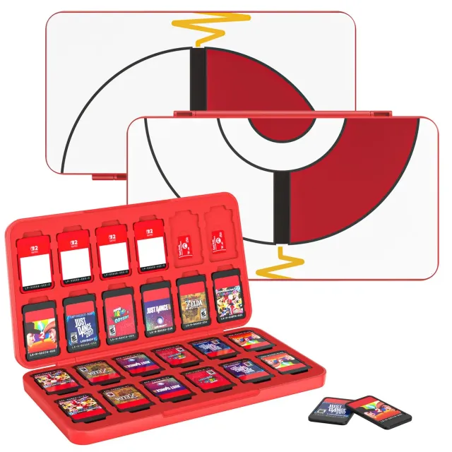 MoKo Custodia 24 Giochi Switch Bianco Nero Magnetica