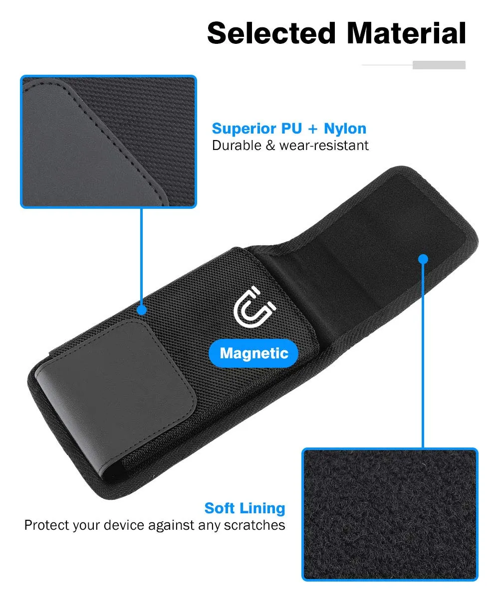 MoKo Fondina Cellulare Nylon nera 6,7 pollici cintura