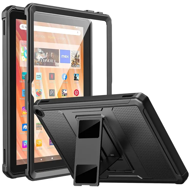 MoKo Fire HD 10 2023 custodia tablet robusta nera