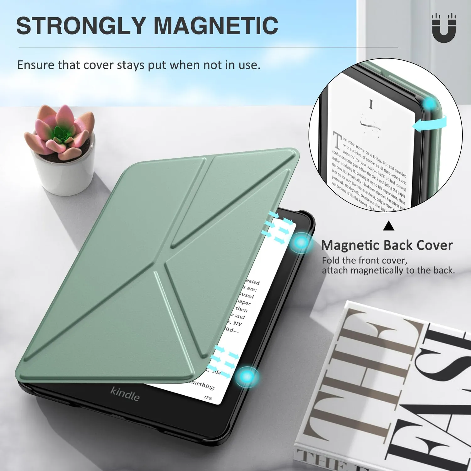 MoKo Kindle Paperwhite 12ª Gen Custodia 7" Verde Agave magnetica