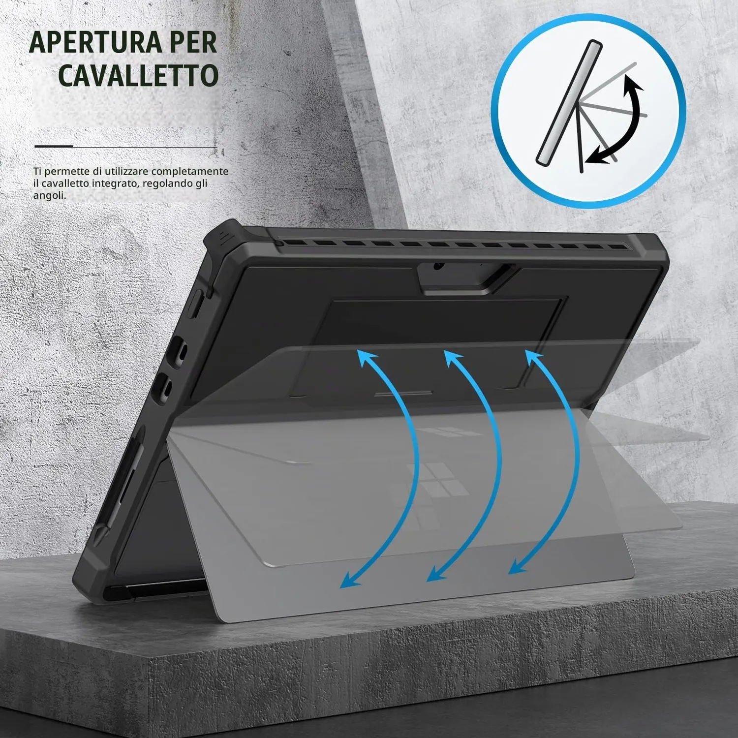 MoKo Custodia Surface Pro 8 13" Nero PC+TPU Antiurto
