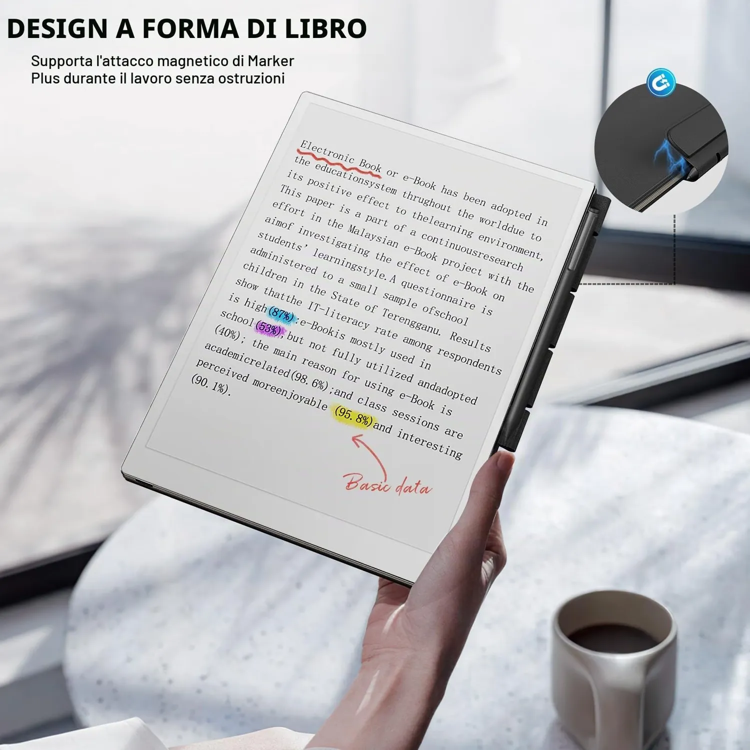 MoKo reMarkable Paper Pro 11,8 custodia nero pelle