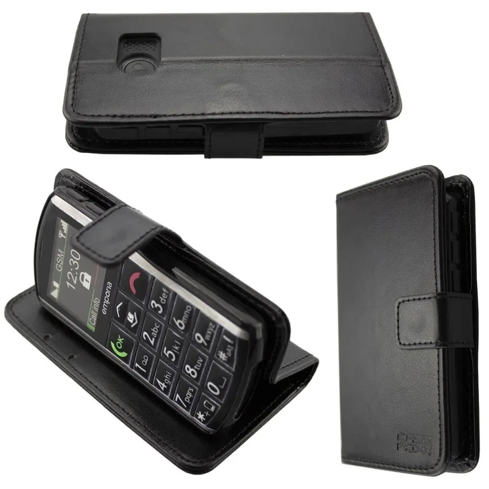 caseroxx Bookstyle Emporia Pure V25 custodia a libro nera