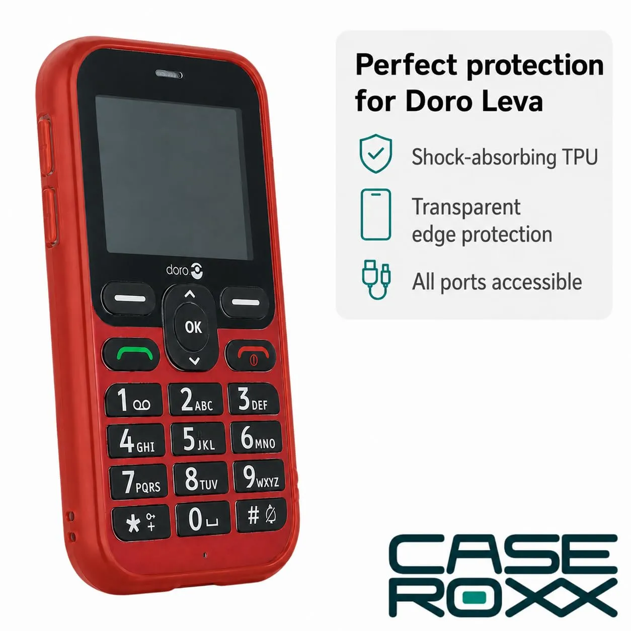 caseroxx Leva L10/L11/E10/X10 cover TPU rosso antiurto