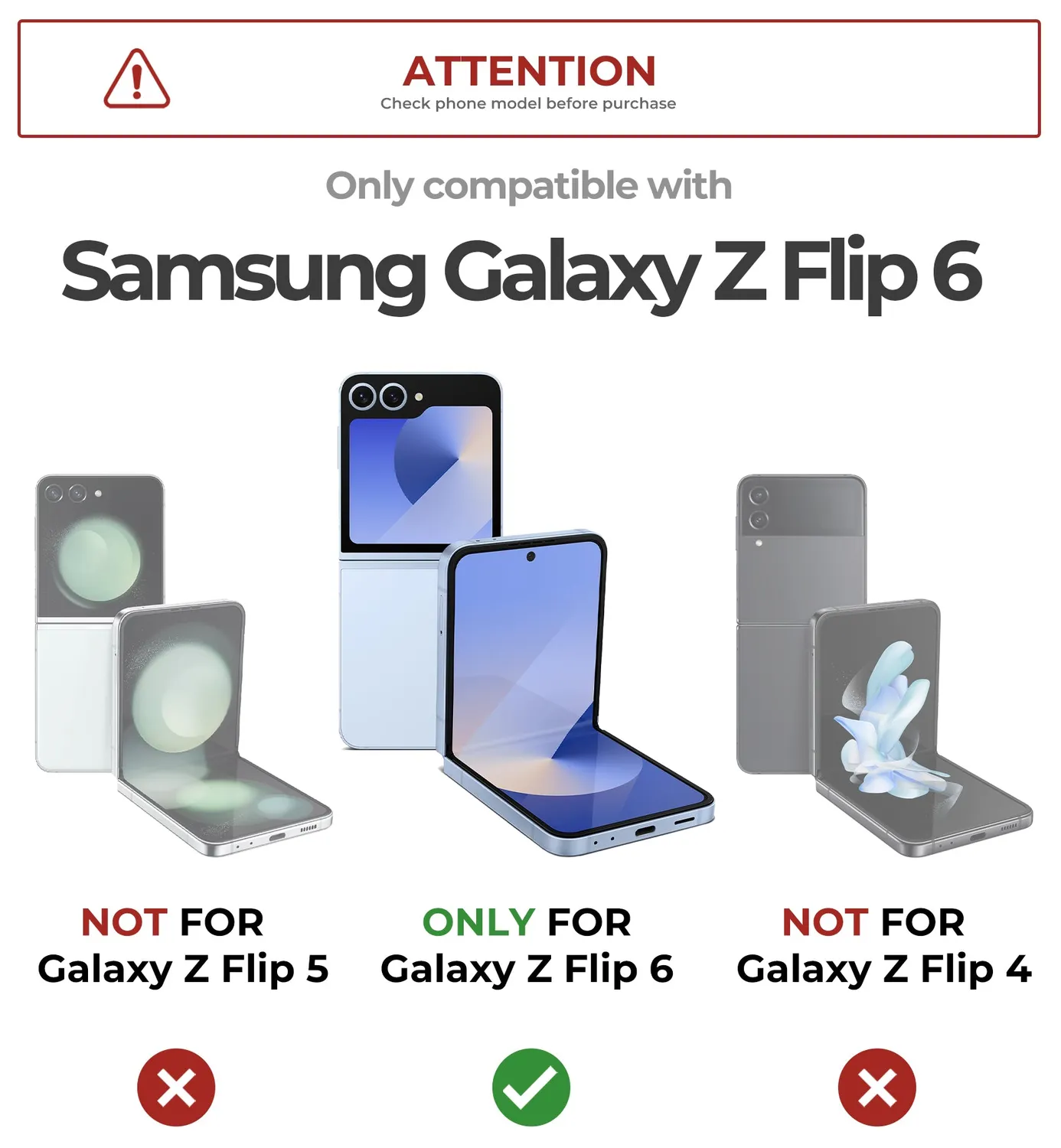 Dexnor Galaxy Z Flip 6 Cover nera con cerniera