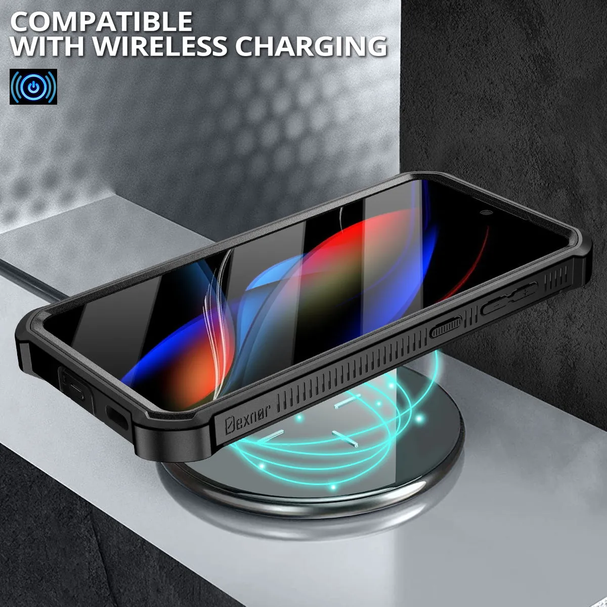 Dexnor per Galaxy S21 FE Custodia Nera corazzata stand