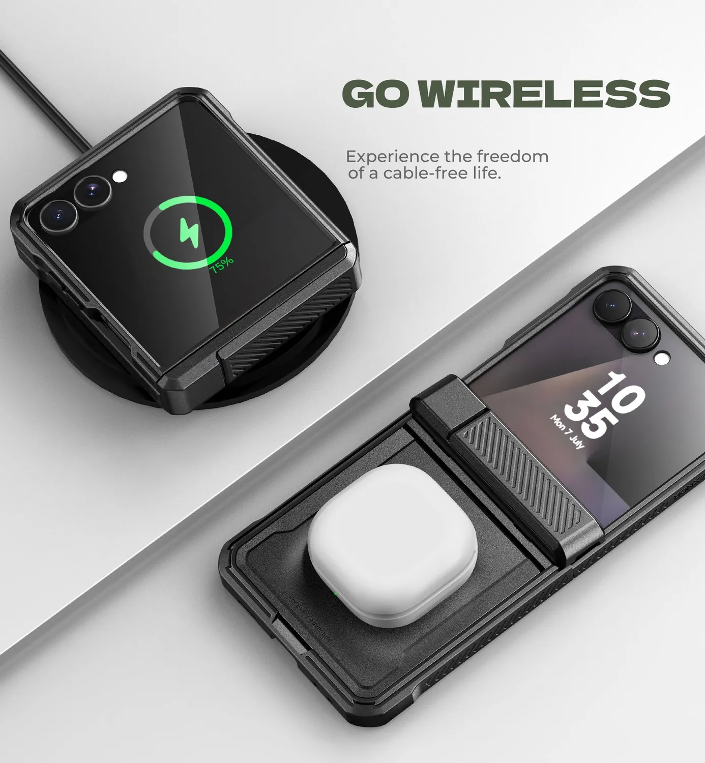 Dexnor Galaxy Z Flip 7 cover nera anturto cerniera