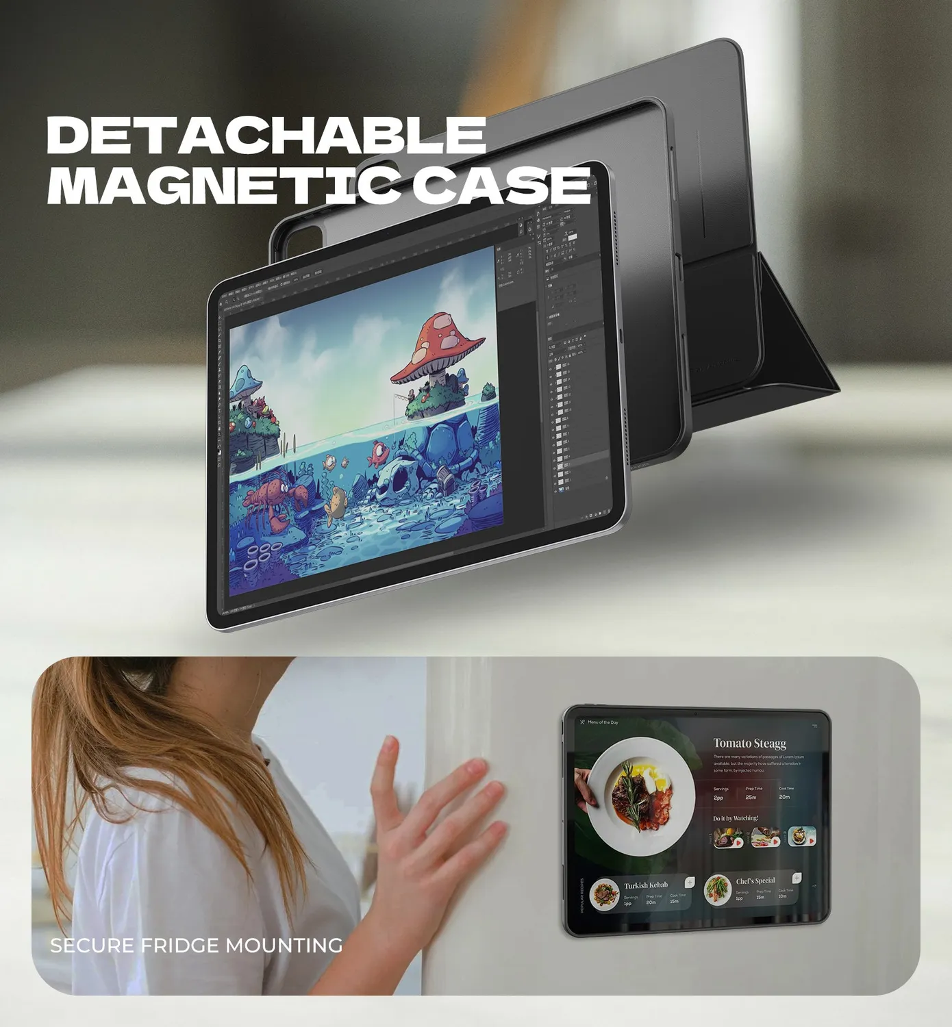 Dexnor Custodia iPad Pro 13 M4 2024 Magnetica Nera Stand