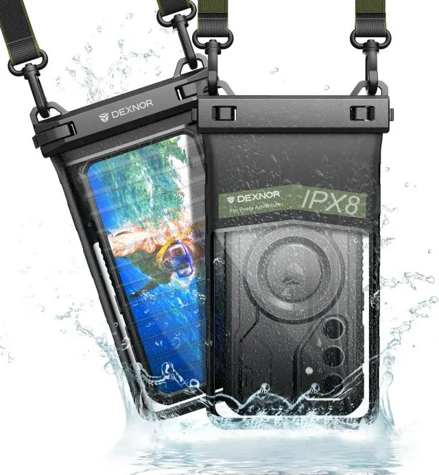 Dexnor Pouch Impermeabile IP68 Nero Smartphone 7" Laccetto