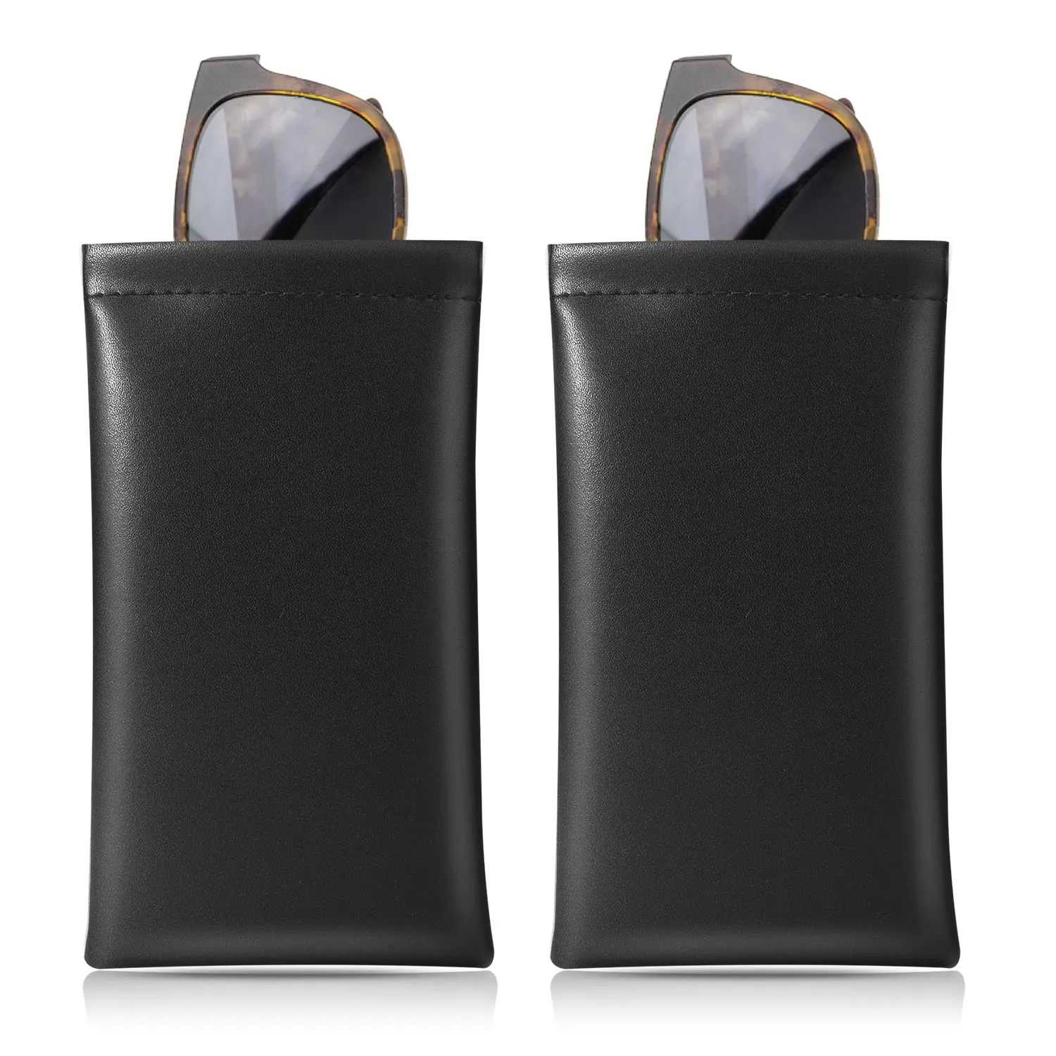 MoKo Astuccio Occhiali Morbido Nero 2 Pezzi PU