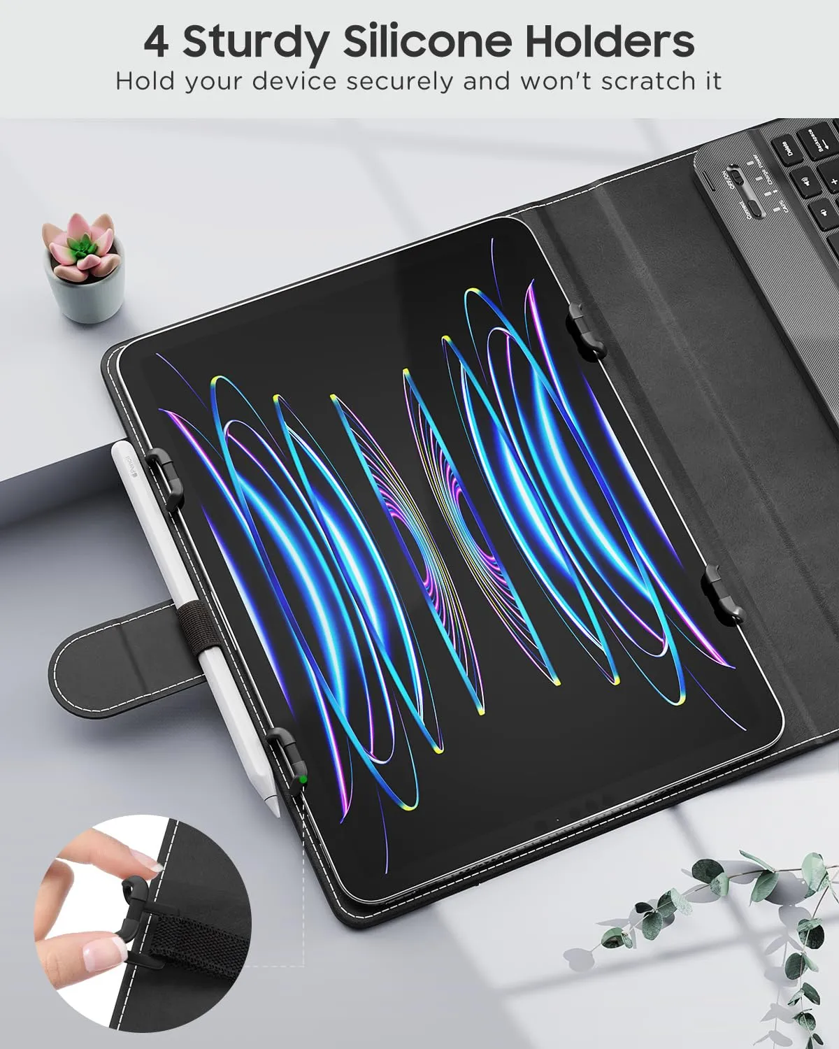 MoKo Custodia Tablet 9-11" Tastiera Bluetooth Nero Universale