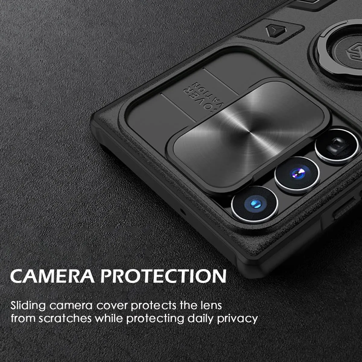 CloudValley cover Samsung S22 Ultra nera antiurto stand