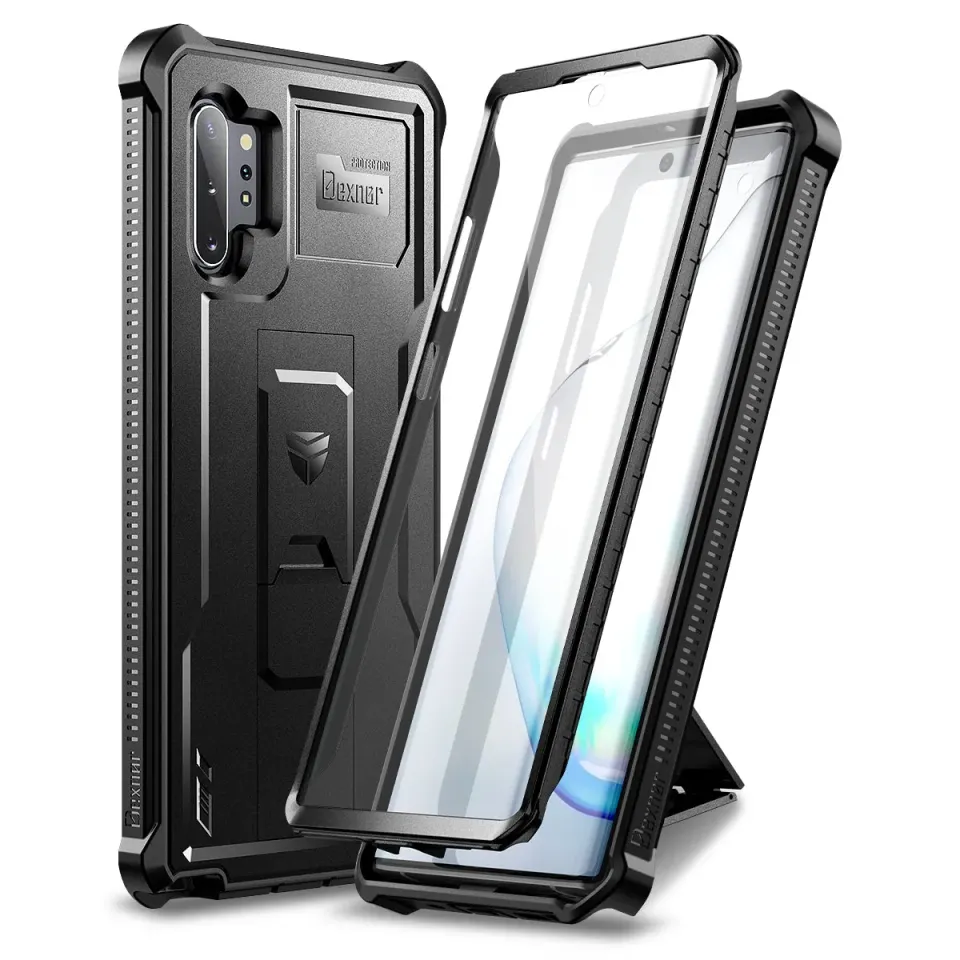 Dexnor Galaxy Note 10+ cover antishock nera + vetro