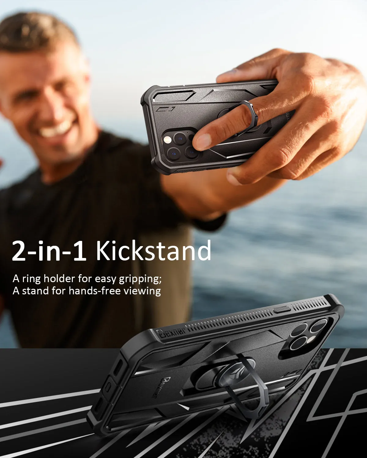 Dexnor Rugged cover iPhone 12/12 Pro nera antishock
