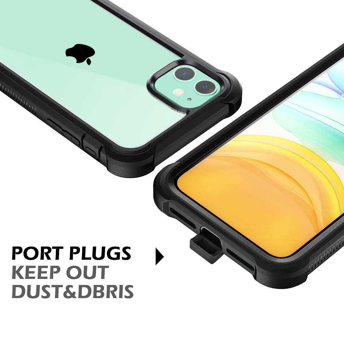 Dexnor cover iPhone 11 nera con pellicola integrata antishock