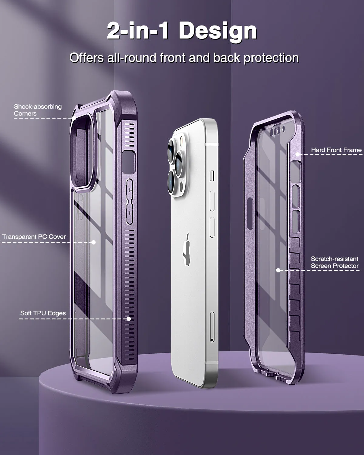 Dexnor iPhone 13 Pro Max custodia viola integrale