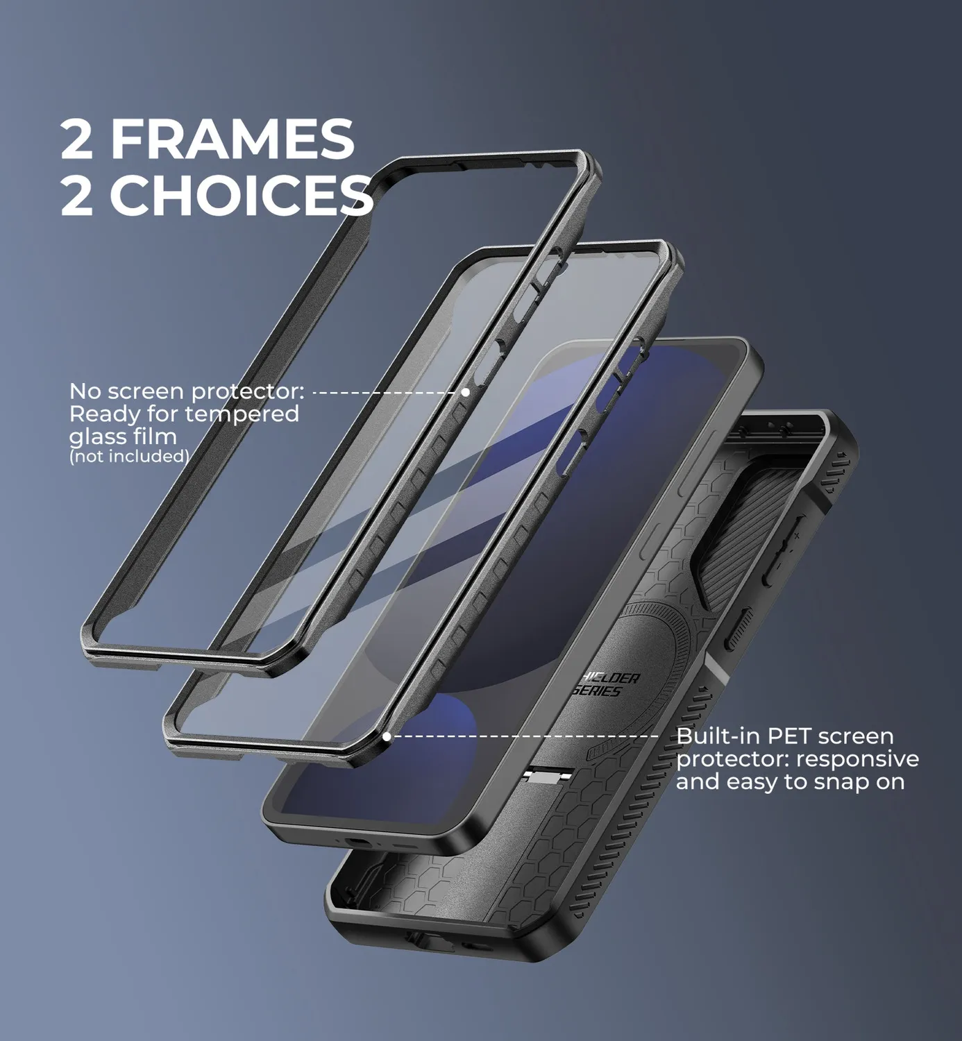 Dexnor per Galaxy S24 FE cover magnetica nera camera cover stand