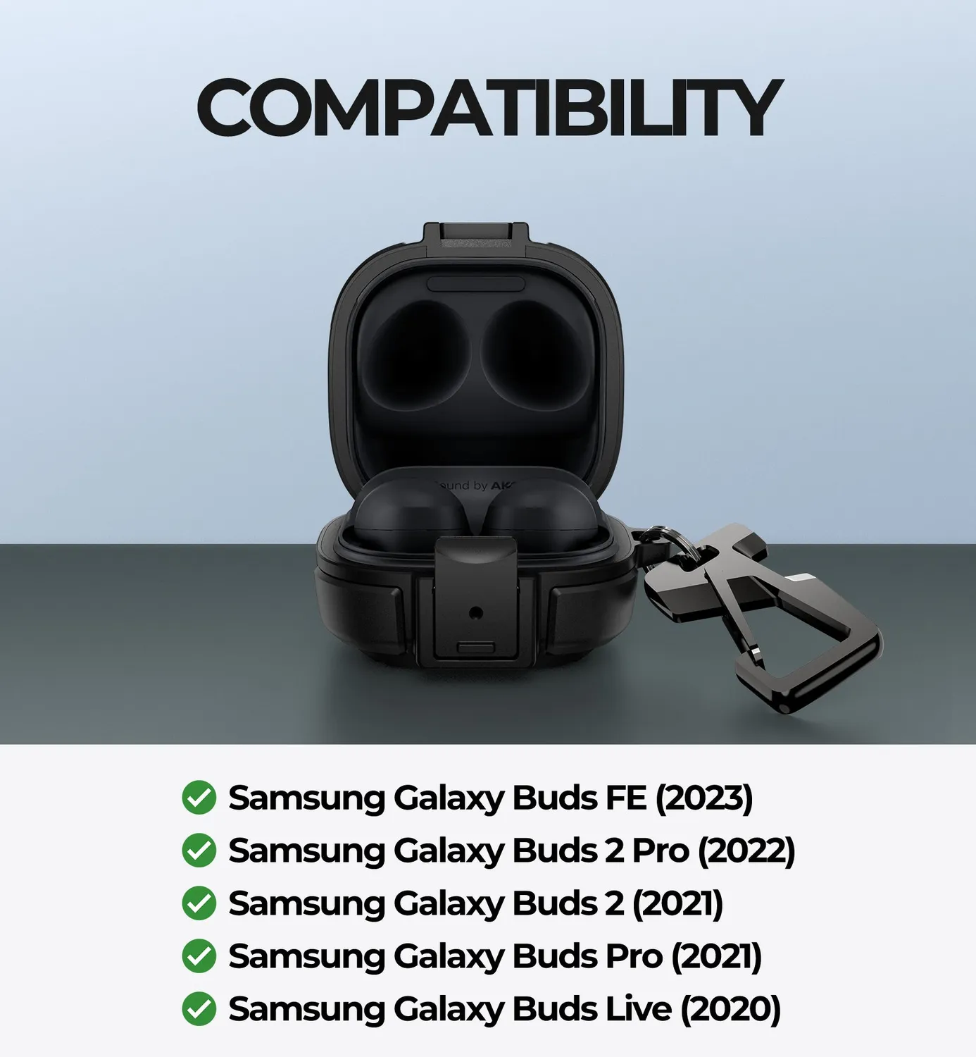 Dexnor cover Galaxy Buds Live Pro 2 FE nera anturto