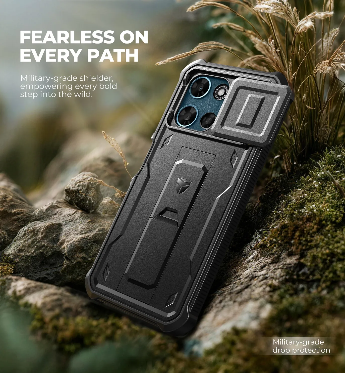 Dexnor Moto G Play 2026 cover antiurto con pellicola nera