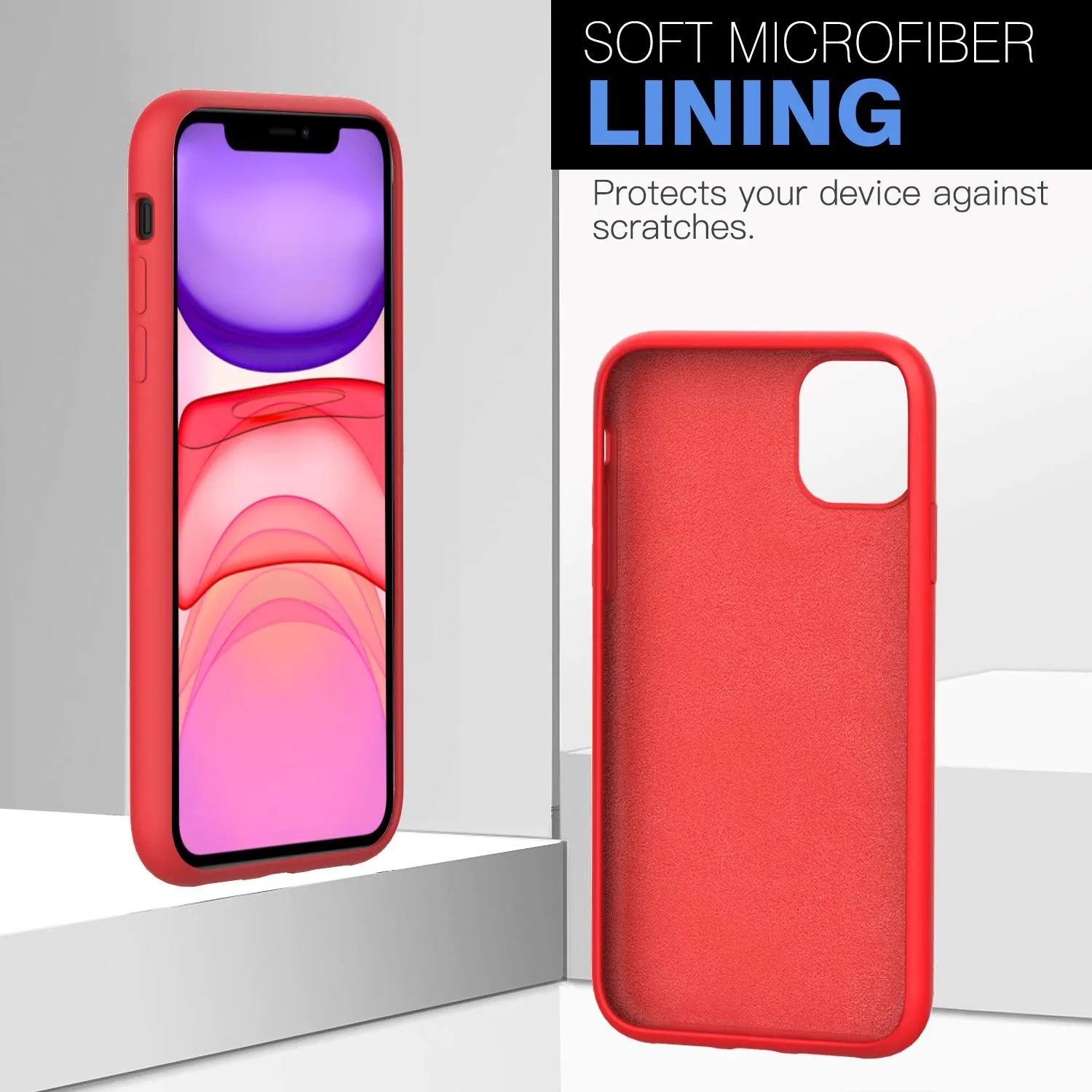 MoKo Cover iPhone 11 Custodia Silicone Rossa Antigraffio