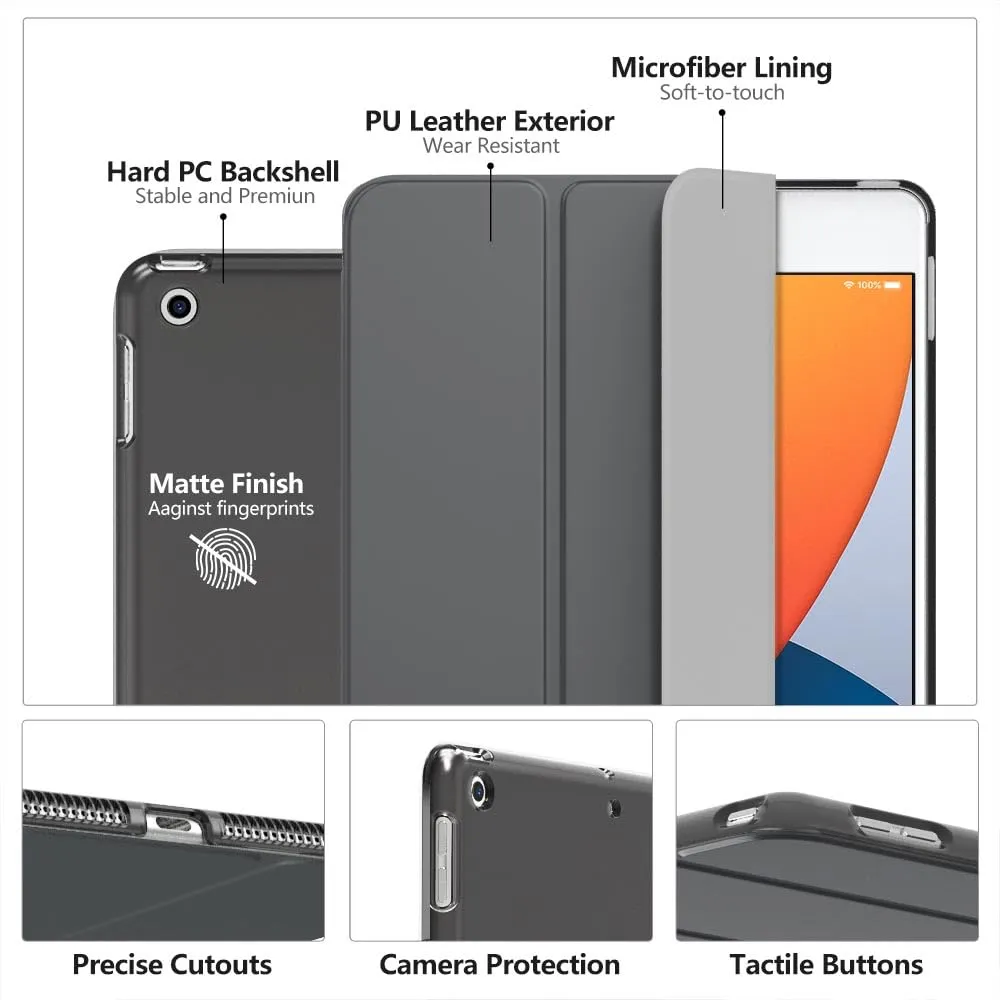 MoKo iPad 10.2 7/8/9 Gen cover grigio siderale magnetica