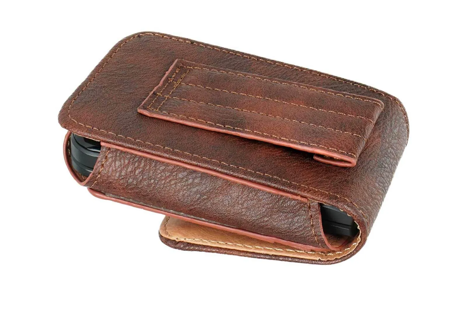 caseroxx Nokia 2720 Flip custodia cintura marrone pelle vera