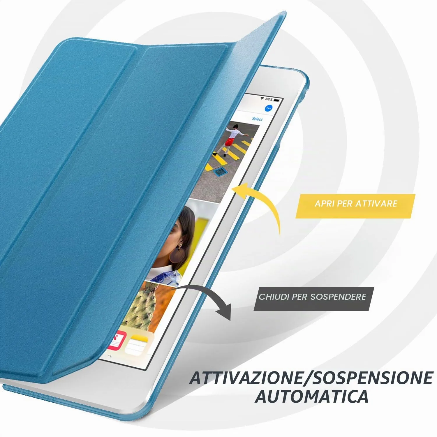 MoKo Cover iPad Mini 5 7,9" Blu Pavone trifold