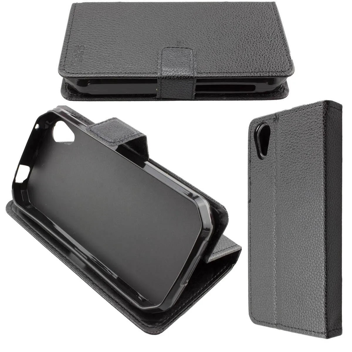 caseroxx Bookstyle Cover Cat S41 Custodia Nera Portacarte
