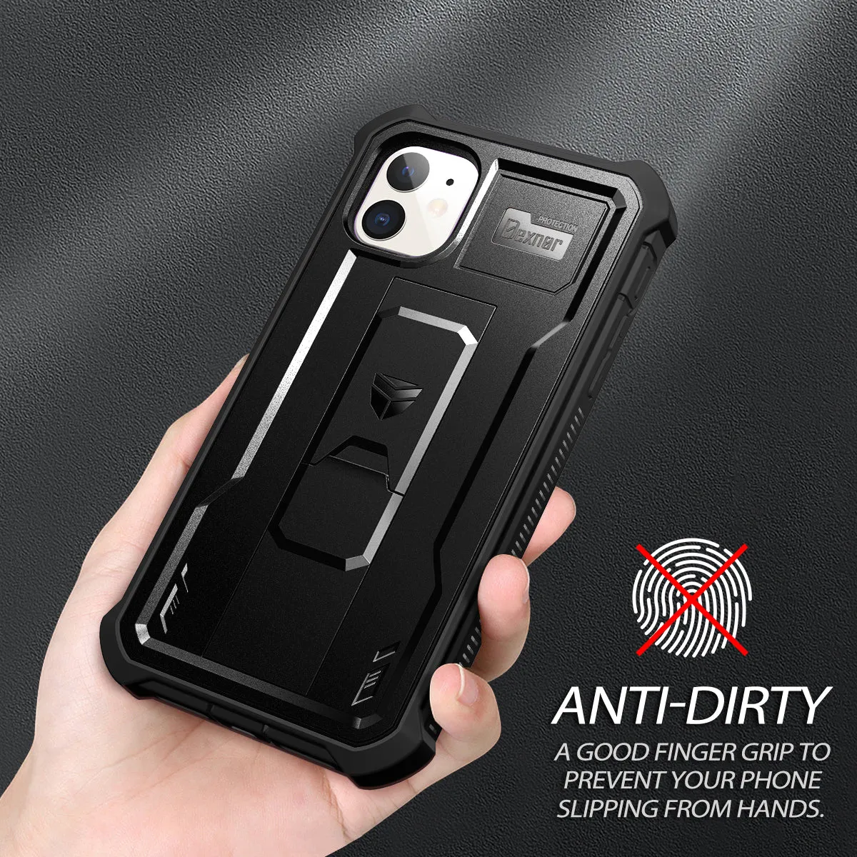 Dexnor cover iPhone 11 antiurto nera con cavalletto