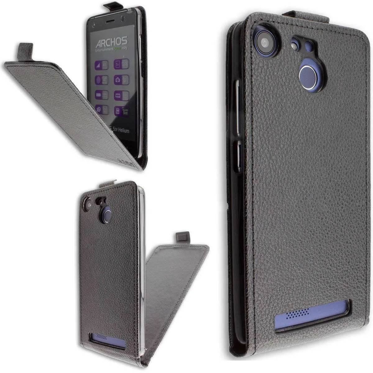 caseroxx Flip Cover Bush B4 5 Inch nera magnetica