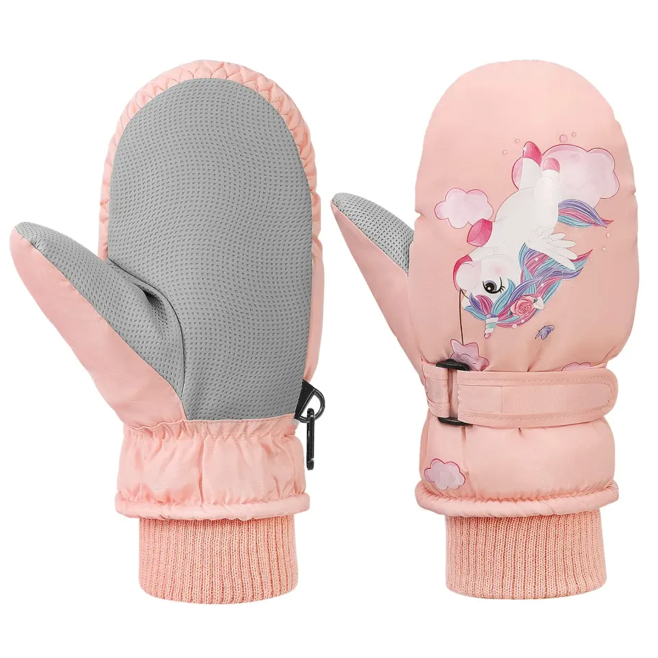 MoKo Guanti Invernali Bambini muffola pony rosa termici