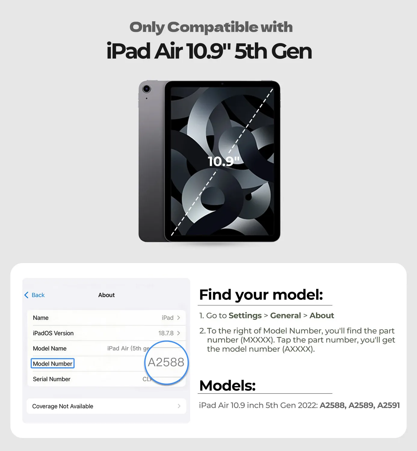 Dexnor iPad Air 5 10.9 cover nera tracolla 360°