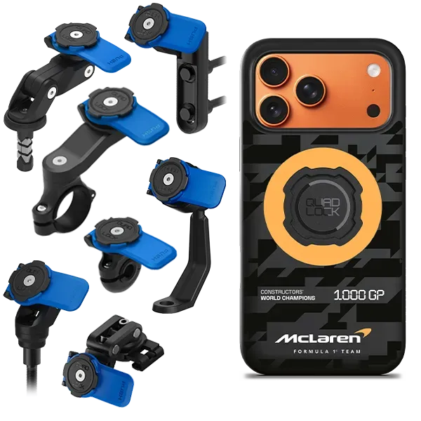 Quad Lock McLaren Kit Moto Mimetico Supporto Custodia Papaya
