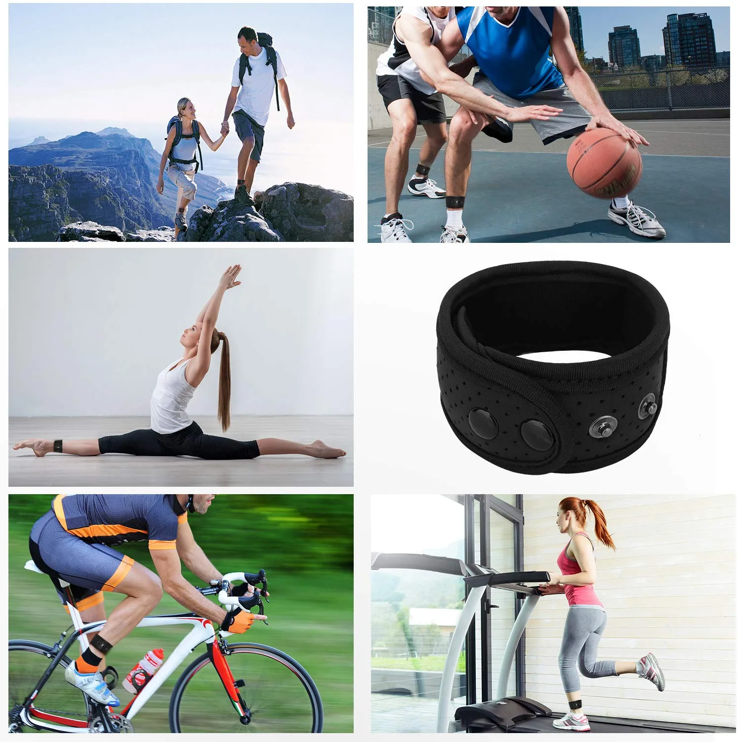 MoKo Fitbit Garmin fascia caviglia nero neoprene 2 pezzi