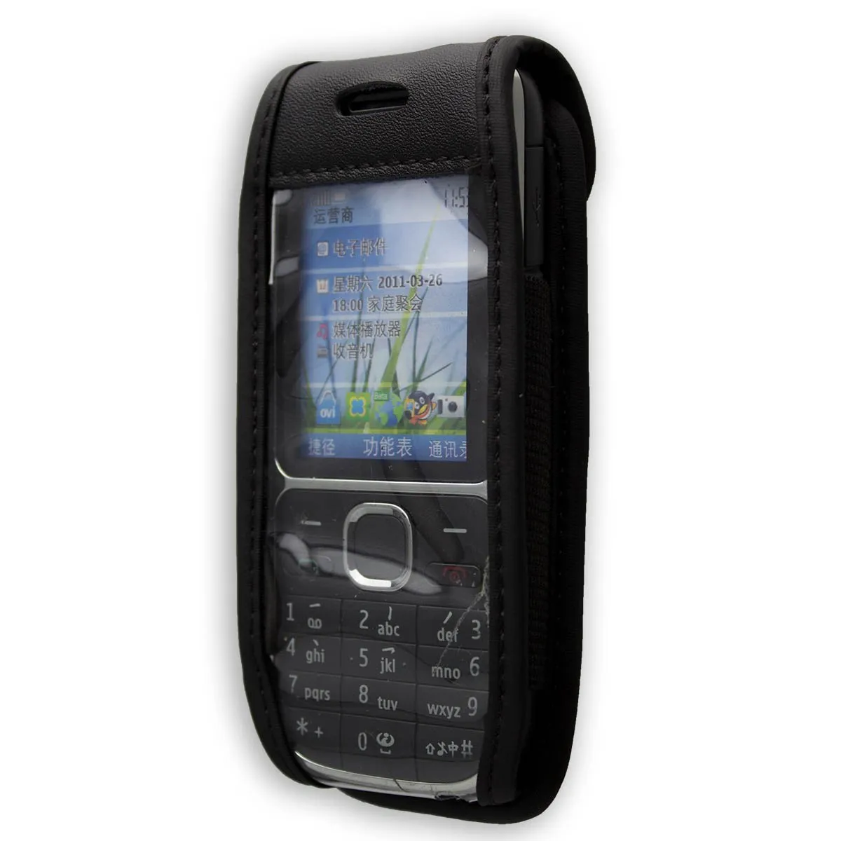 caseroxx Nokia C2-01 custodia cintura nera vera pelle